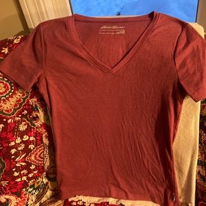 Eddie Bauer Women’s size M Heather Ed rose short sleeve t-shirt 50/50 blend
